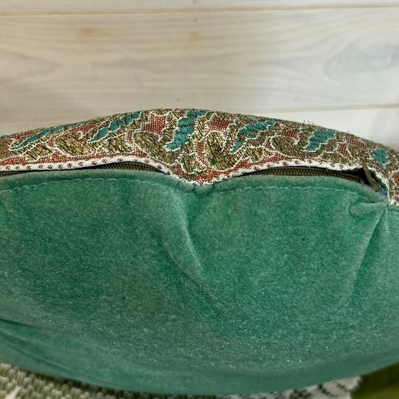 Vintage Handmade Embroidered Floral Throw Pillow - Picture 2 of 8